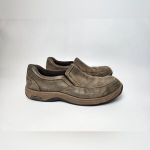 Dunham 8000 Battery Park Brown Nubuck Slip On Loafers Mens Size 12 Comfort Shoes